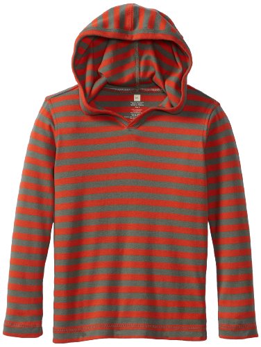 Tea Collection Boys 2-7 Stripe Happy Hoodie, Olive Drab, 5