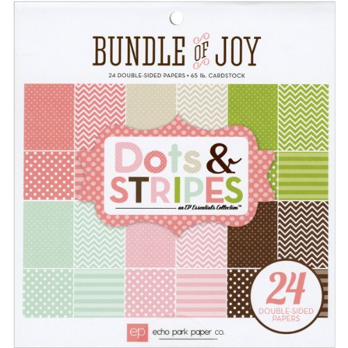 Echo Park Paper Bundle of Joy Girl Dots and Stripes Paper Pad, 6 by 6-Inch Echo Park Paper Bundle of Joy Girl Dots and Stripes Paper Pad, 6 by 6-Inch