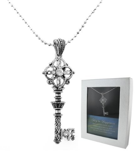Creative Ventures The Key to Happiness Sparkling Key Pendant with Austrian Crystal