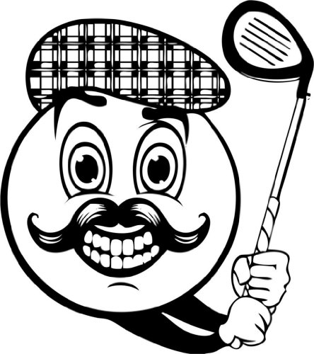 Funny Face Play Golf Kids Bed Room Picture Art – Peel & Stick Vinyl Wall Decal Sticker 12×12