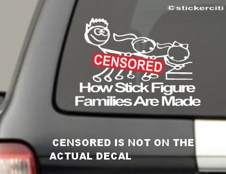 MAKING MY STICK FIGURE FAMILY Decal Funny Car window Bumper Vinyl Sticker