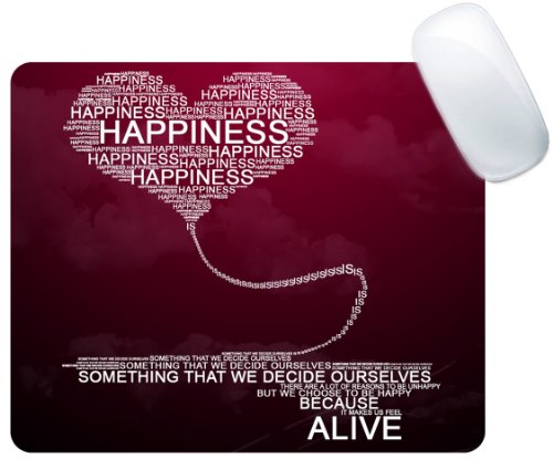 Cute Happiness Quote With Heart Large Mouse Pad