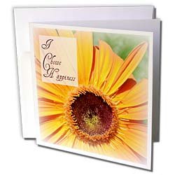 Patricia Sanders Flowers – I Choose Happiness Gerbera Flowers Inspirational Quotes – Greeting Cards-6 Greeting Cards with envelopes
