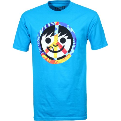 Neff Mens Smile Short-Sleeve T-Shirt/Tee, Turquoise, Large