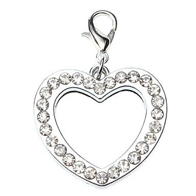 Rhinestone Decorated Heart Type Photo Frame Style Collar Charm for Dogs Cats