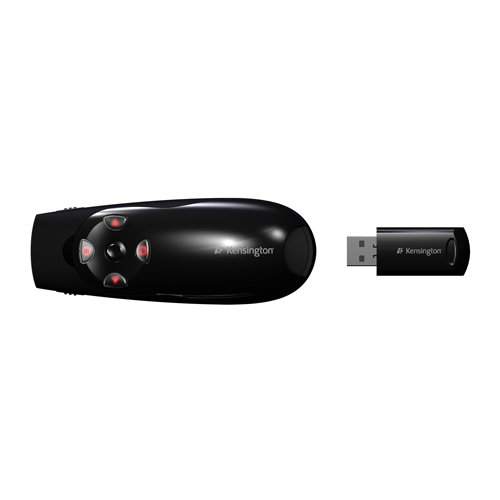 Kensington K72425AM Wirelesss Presenter Expert with Cursor Control, Backlit Joystick and Red Laser Pointer