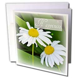 Patricia Sanders Flowers – Happiness Daisy Flowers Inspirational Quotes – Greeting Cards-6 Greeting Cards with envelopes
