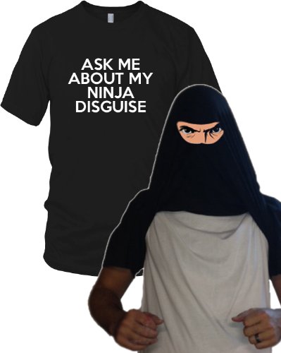 Ninja Face T Shirt Cool Ninja Disguise Funny Shirt 2XL