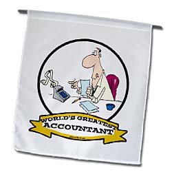 3dRose fl_102911_1 Funny Worlds Greatest Accountant Occupation Job Cartoon Garden Flag, 12 by 18-Inch