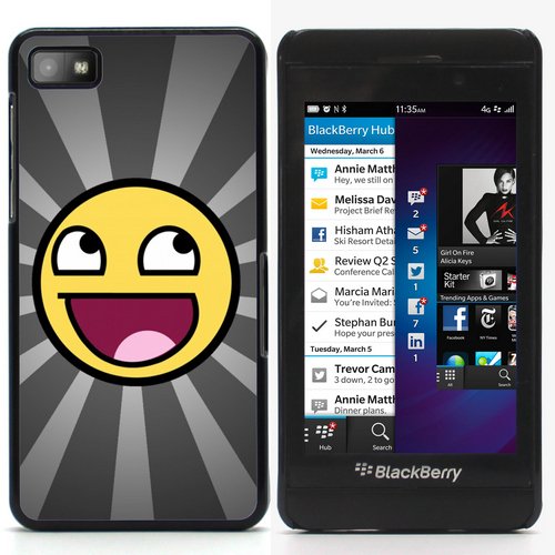 Casegarden Art Case Serie: Laughter Hard Case Cover for Blackberry Z10 With Three Screen Protectors and One Stylus Pen