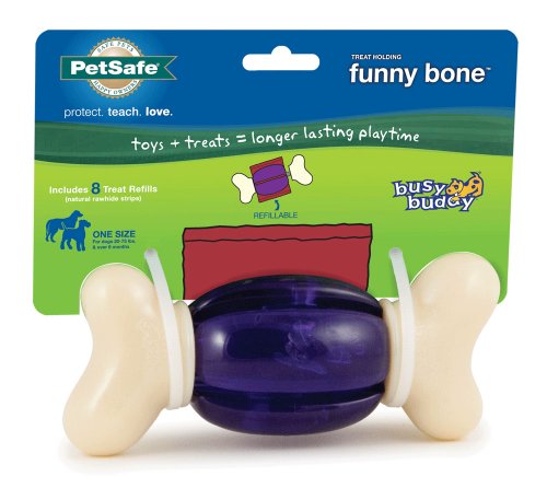 PetSafe Busy Buddy Funny Bone Dog Toy, Medium/Large PetSafe Busy Buddy Funny Bone Dog Toy, Medium/Large