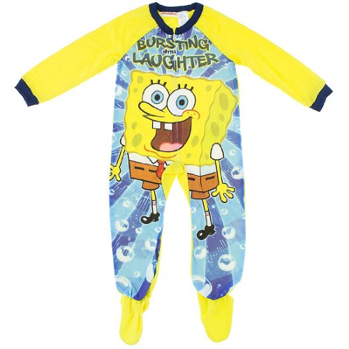 Spongebob Laughter Footed Pajamas for Boys XS/4-5