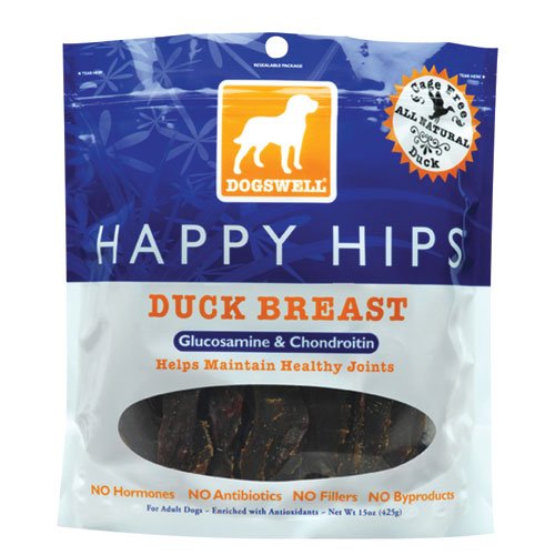 DOGSWELL 842316 Happy Hips Duck Treat for Pets, 15-Ounce