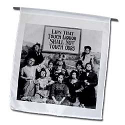 3dRose fl_46926_1 Lips That Touch Liquor/Prohibition Poster/Prohibition/Humor/Humor/Funny/Movie/Thomas Edison Garden Flag, 12 by 18-Inch