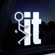 F**K IT FUNNY JDM 5.5″ WHITE Vinyl Decal Window Sticker for Laptop, Ipad, Window, Wall, Car, Truck, Motorcycle