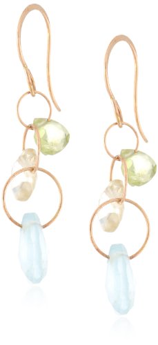 Melissa Joy Manning 14k Gold with 15 Single Drop White Topaz Briolettes Necklace, 18″