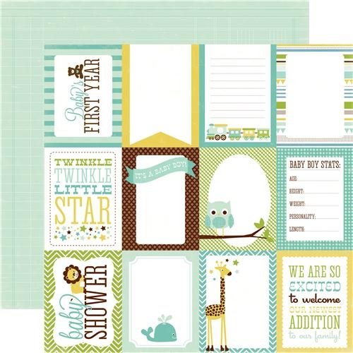 Echo Park Bundle of Joy Boy Journaling Cards Scrapbook Paper