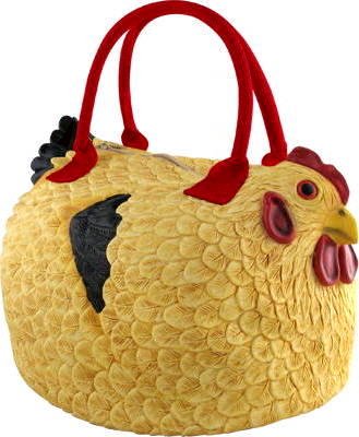Rubber Chicken Hen Tote Bag Handbag Purse Pocketbook “Henbag”