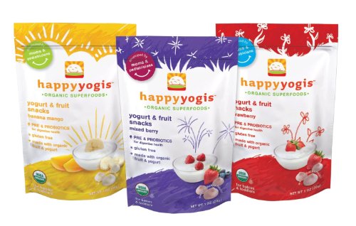 Organic Baby Food Happy Yogis Yogurt Snacks 1 Oz Banana Mango, 1 Oz Mixed Berry and 1 Oz Strawberry Made in USA