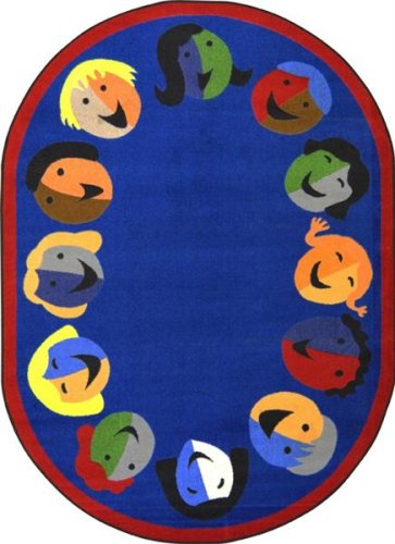 Just for Kids Joyful Faces Kids Rug Rug Size: Oval 7’8″ x 10’9″