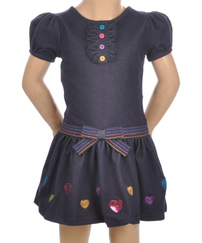 Samara “Joyous Hearts” Dress (Sizes 4 – 6X) – denim blue/navy, 4