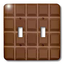 3dRose LLC lsp_56655_2 Funny Dark Chocolate Bar Squares Design for Chocoholics Sweet Tooth’s and Chocolate Lovers Double Toggle Switch