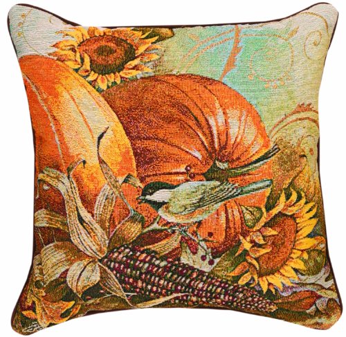 Manual Woodworkers and Weavers Fall Collection Throw Pillow, 17 by 17-Inch, Joyful Harvest by Sandy Clough