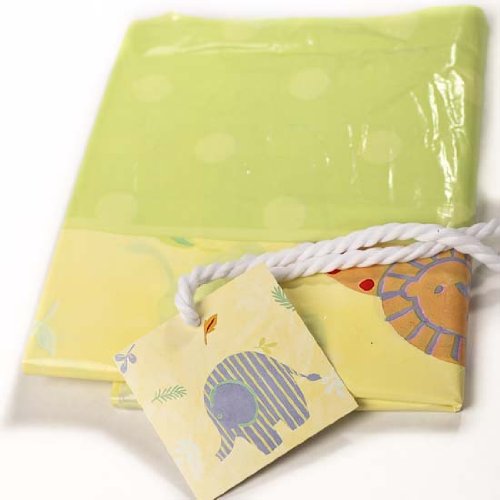 Joyful Jungle Animals Large Plastic Gift Bag with Included Tag in Gender Neutral Colors- Joyful Jungle Animals Large Plastic Gift Bag with Included Tag in Gender Neutral Colors-