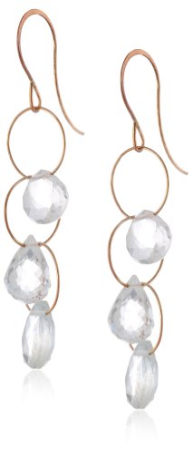 Melissa Joy Manning 14k Gold Short with White Topaz Triple Drop Earrings