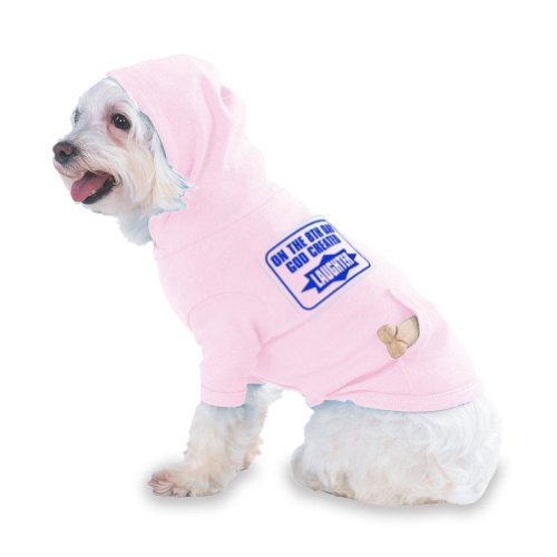 ON THE 8TH DAY GOD CREATED LAUGHTER Hooded (Hoody) T-Shirt with pocket for your Dog or Cat Medium Lt Pink