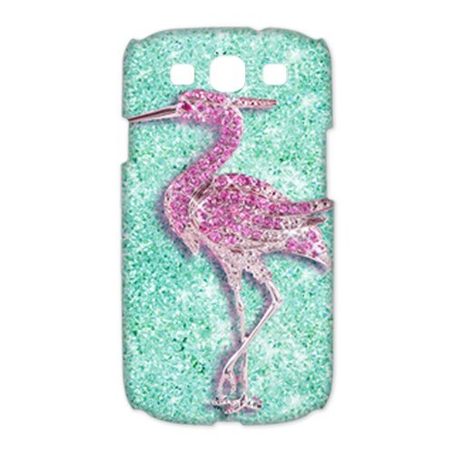 Treasure Design Funny Girly Pink flamingo, teal blue glitter photo print Samsung Galaxy S3 9300 3d Best Durable Case