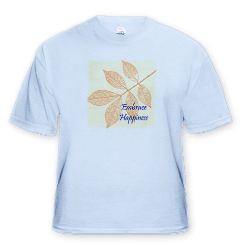 Orange Leaves with Inspirational Quote Embrace Happiness – Toddler Light-Blue-T-Shirt (3T)