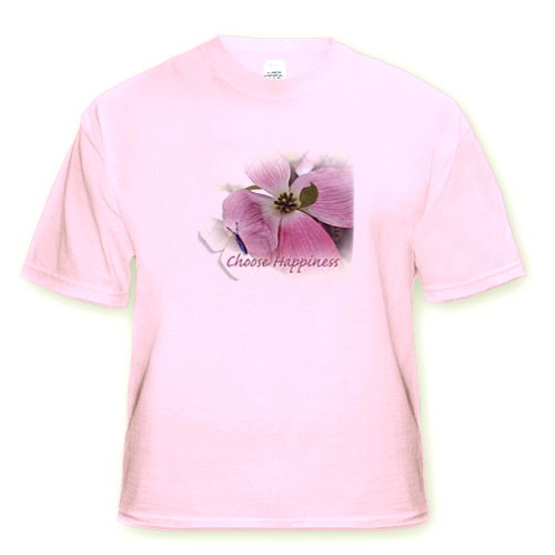 Dogwood and Butterfly – Inspirational Choose Happiness – Quotes – Flowers – Toddler Light-Pink-T-Shirt (3T)