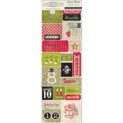Joyous Double-Sided Cardstock Die-Cut Accents-Advent Blocks 40/Pkg 4 Pack