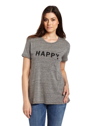 TEXTILE Elizabeth and James Women’s Happy Bowery Tee, Heather Grey/Black, Small