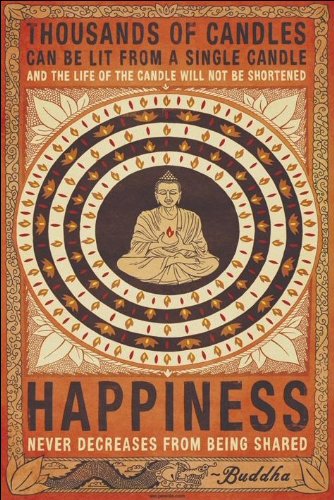 Thousands Of Candles Buddha Motivational 24×36 Poster Art Print Happiness