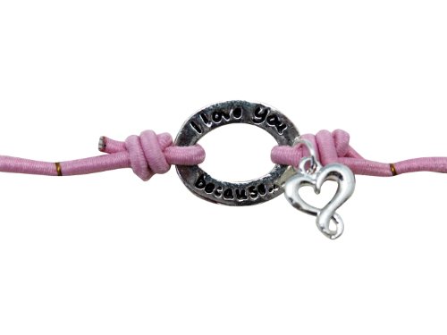 To Be loved Is Happiness Bracelet – Stretchy Love Quotes Bracelet (Light Pink)
