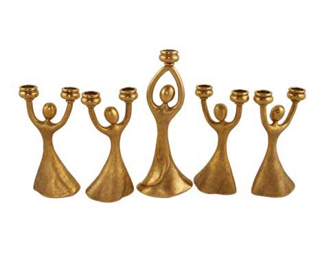 Joyous Dancing Menorah – Gold