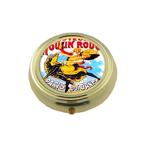 Souvenirs of France – Paris ‘Joyous Moulin Rouge’ Pill Box with 3 Compartments
