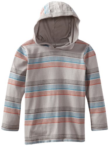 Tea Collection Boys 2-7 Long Sleeve Stripe Happy Hoody, Storm Grey, 2