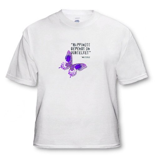 Happiness Quote Purple Butterfly Inspiration Spirituality – Youth T-Shirt XS(2-4)