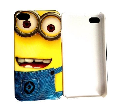 W-RainBow Lovely Despicable Me 2 Yellow Minions Henchmen Smooth slim waist Hybrid TPU Case Cover Shell for Apple iPhone 5 5G 5S 5th(Laughter)
