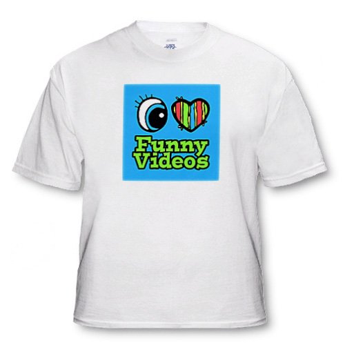 Bright Eye Heart I Love Funny Videos – White Infant Lap-Shoulder Tee (6M)
