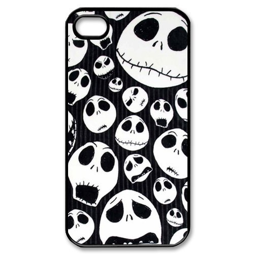 Creative Funny Picture Of Nightmare Before Christmas Jack Skellington Head snap on Iphone 4/4s Case Best Cover Show 1z556
