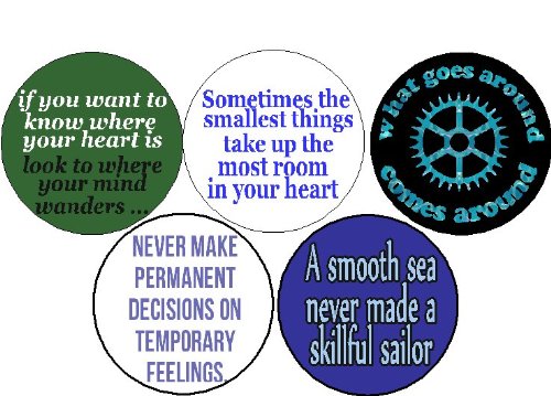 Set of 5 Inspirational Life Quotes Happiness 1.25″ Pinback Buttons Pins / Badges – Set #2