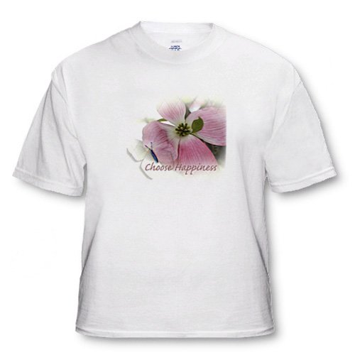 Dogwood and Butterfly – Inspirational Choose Happiness – Quotes – Flowers – White Infant Lap-Shoulder Tee (18M)
