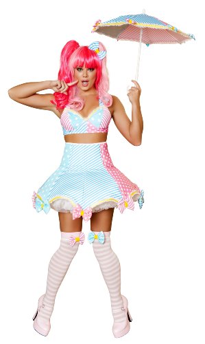 Roma Costume 3 Piece Lady Laughter As Shown, Baby Pink/Baby Blue, Small/Medium