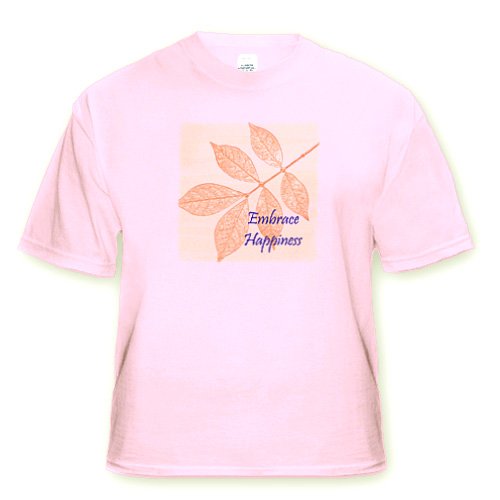 Orange Leaves with Inspirational Quote Embrace Happiness – Toddler Light-Pink-T-Shirt (4T)