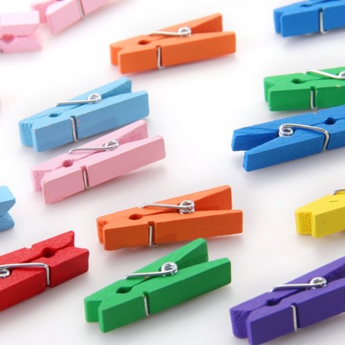 50pcs Lovely Funny Colorful Wooden Cartoon Photo Paper Clip Bookmark