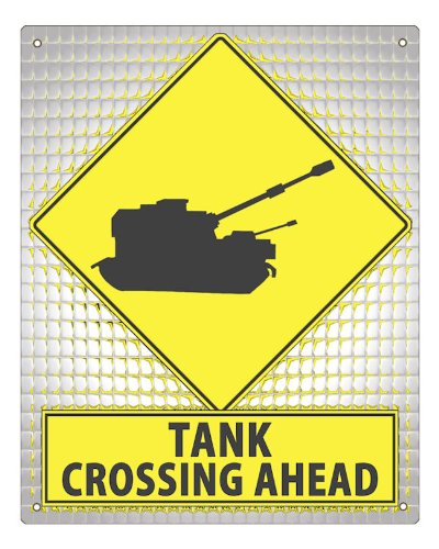 TANK Street Sign art Call Of Duty army plaque / funny boys video game room mancave retro wall decor
